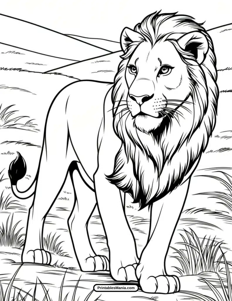 simba’s royal pose coloring page