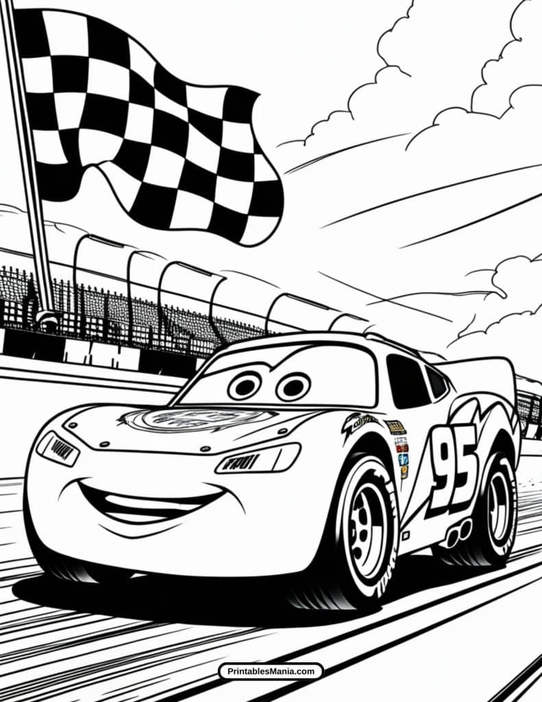 lightning mcqueen coloring page for car lovers