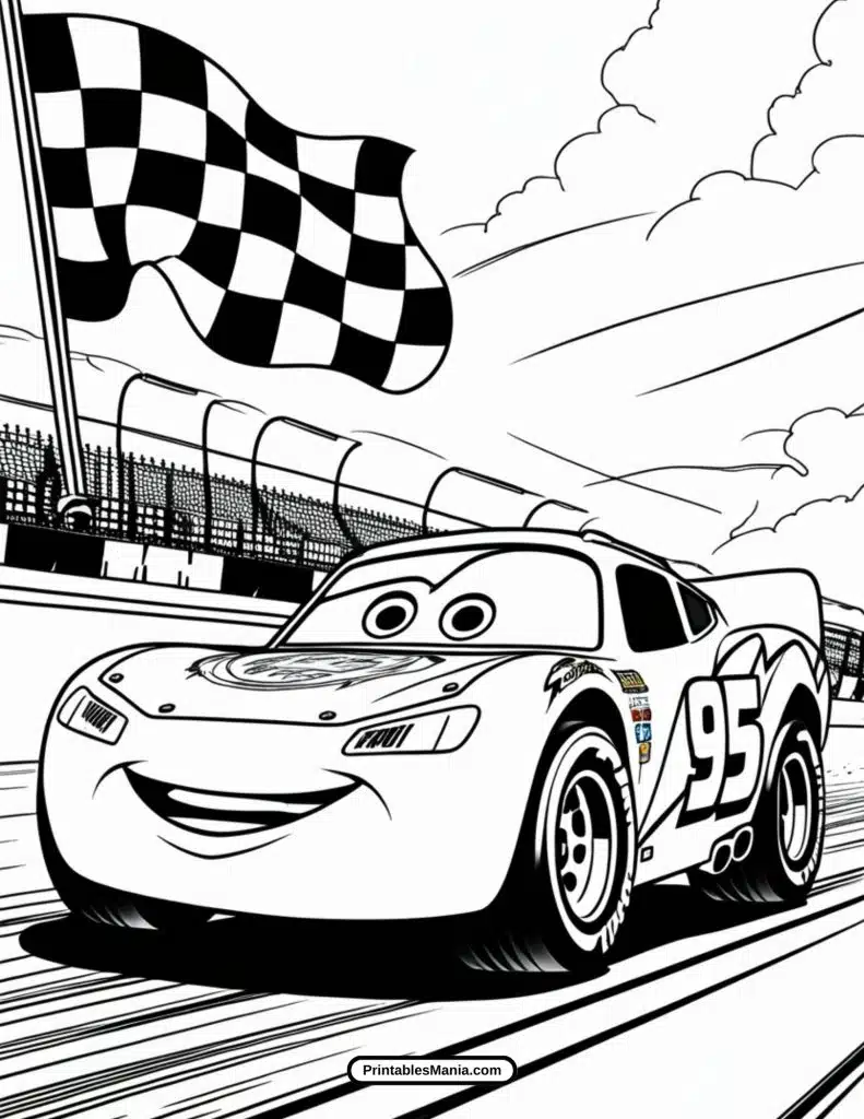 lightning mcqueen coloring page for car lovers