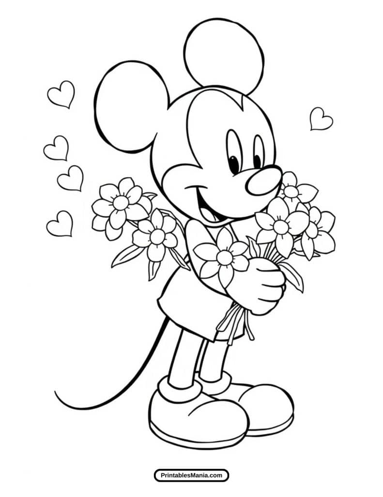 cute mickey mouse illustration to color