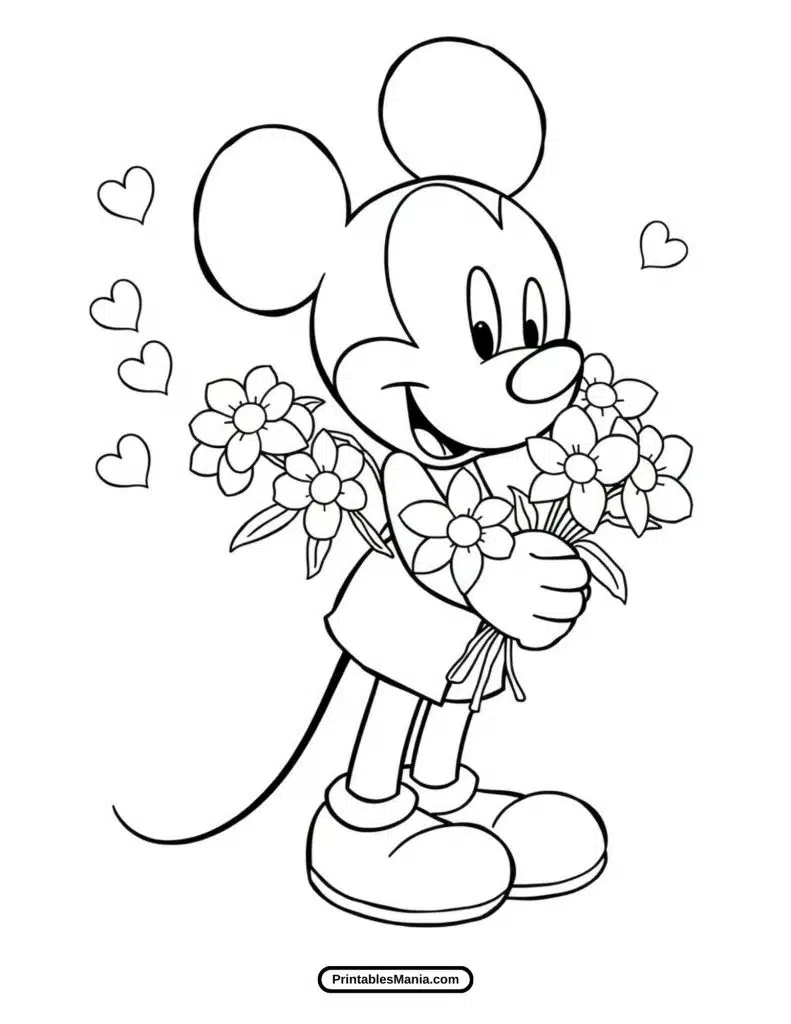 cute mickey mouse illustration to color