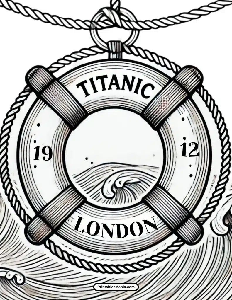 detailed titanic coloring sheet