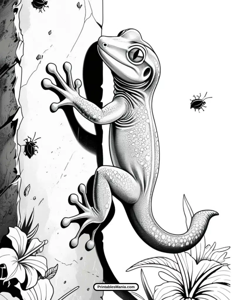 cute baby lizard coloring sheet