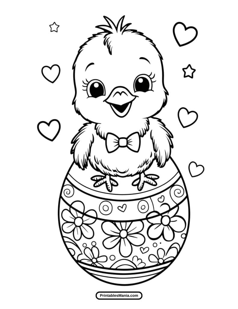 adorable chick easter coloring printable