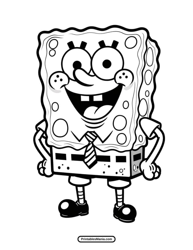 spongebob celebrating coloring sheet