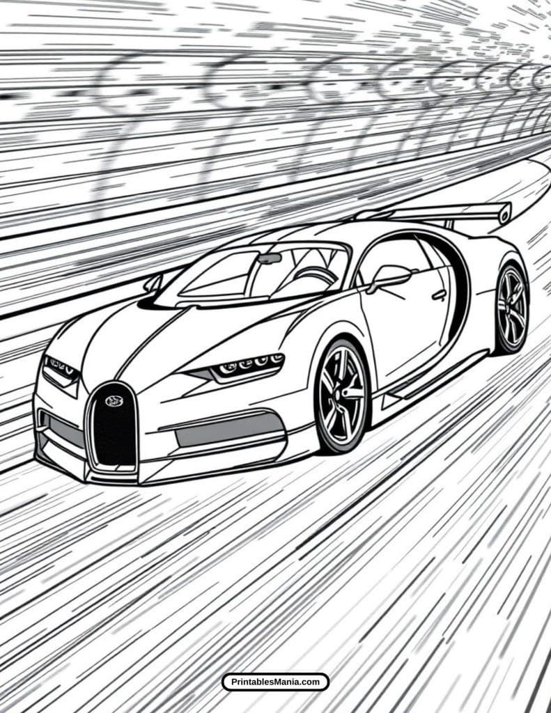 high-speed bugatti coloring sheets – print and color your dream car