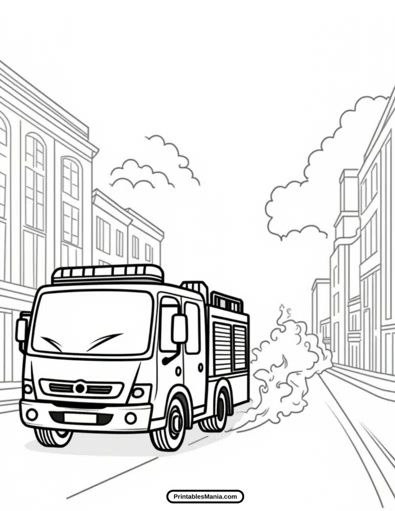 firefighter truck coloring page