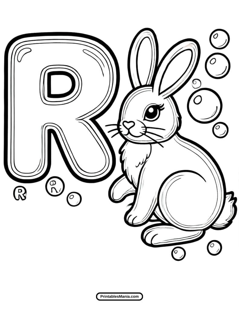 large letter R coloring printable