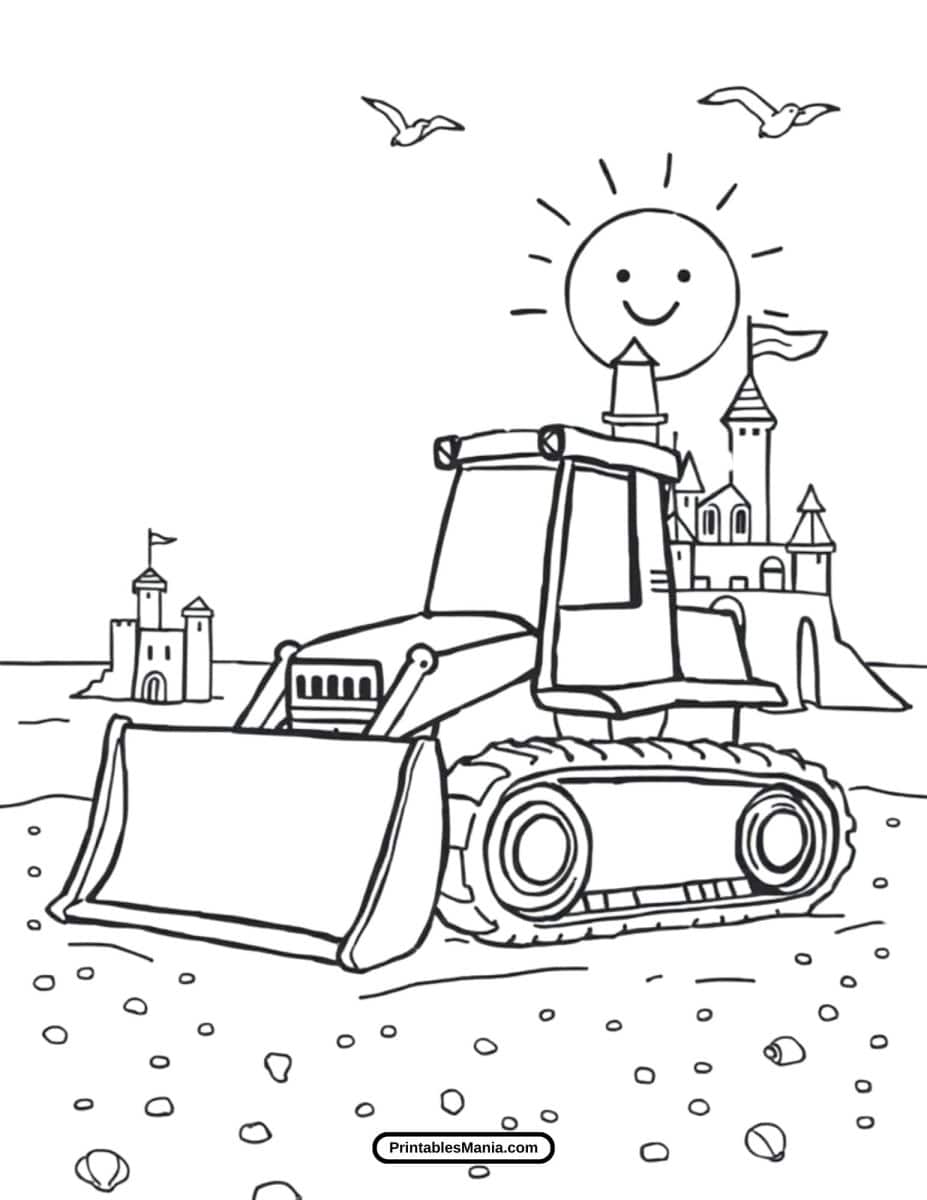 Bulldozer Coloring Pages - Printables Mania