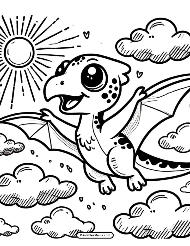 pterodactyl coloring page