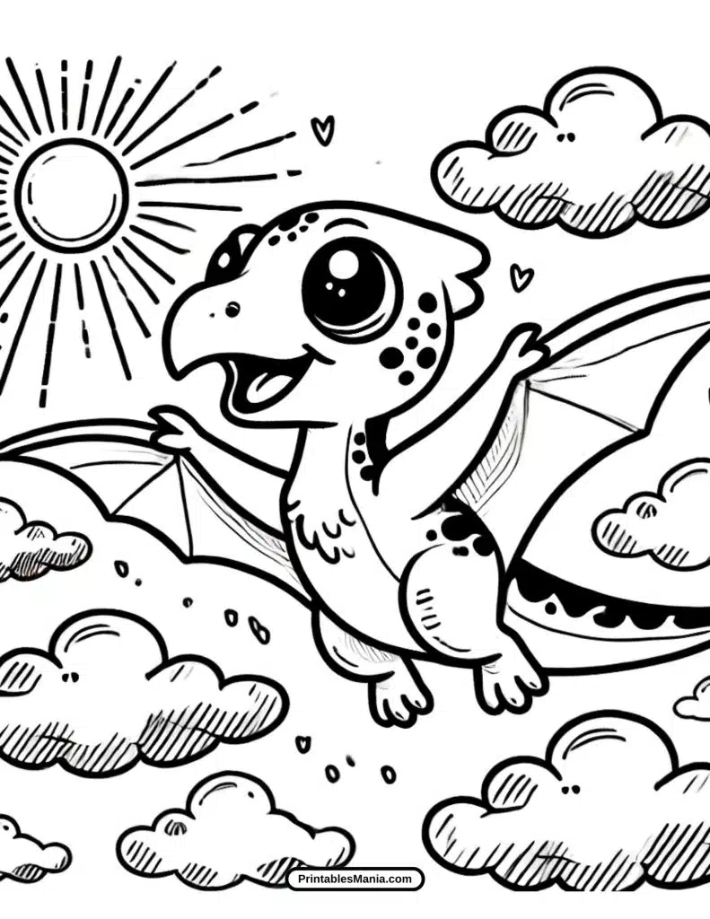 pterodactyl coloring page