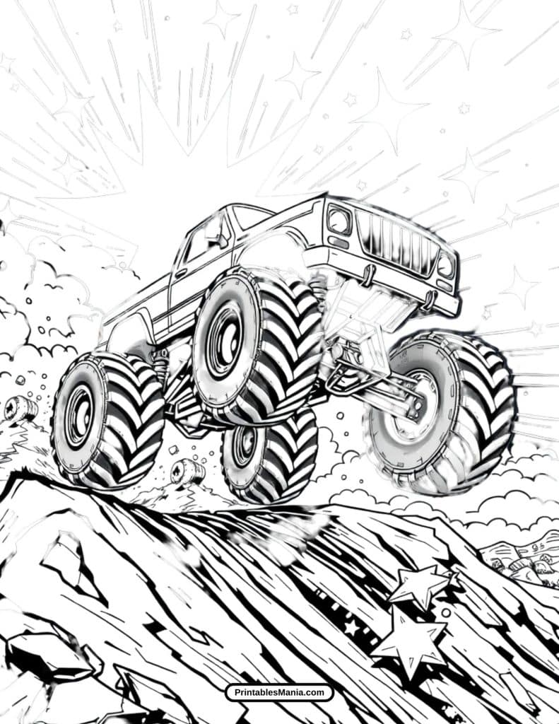 off-road monster truck coloring image