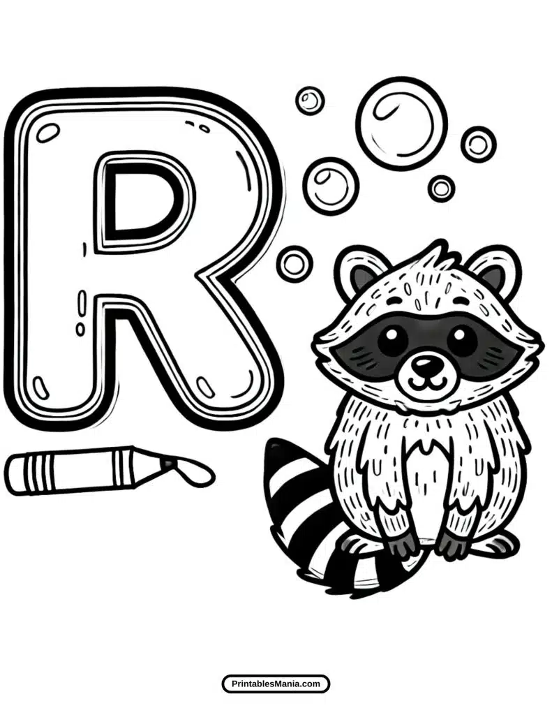 simple letter R outline for kids