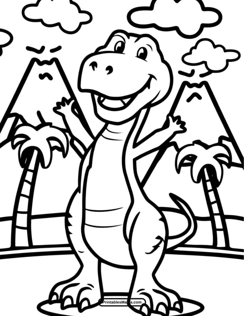 t-rex coloring page free download