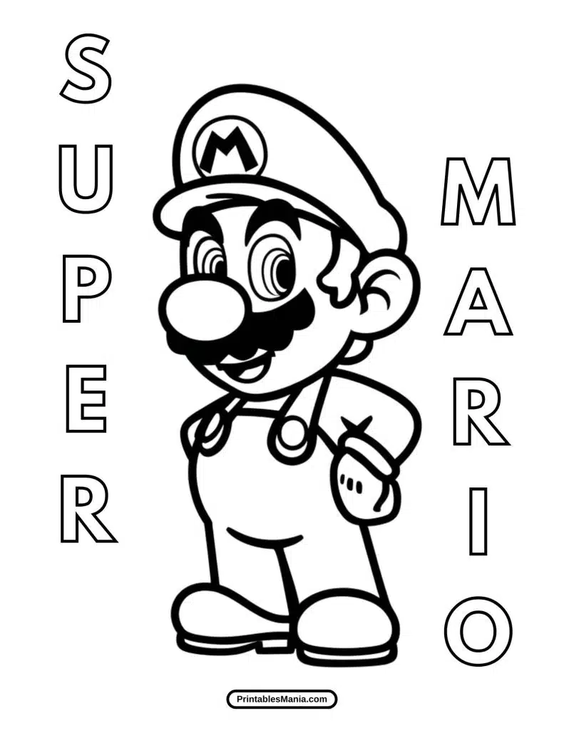 cute mario coloring page for kids