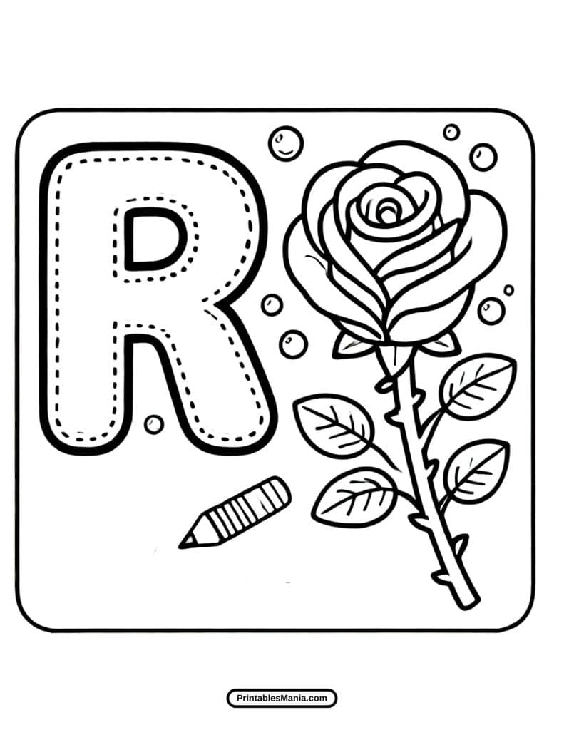 letter R coloring activity