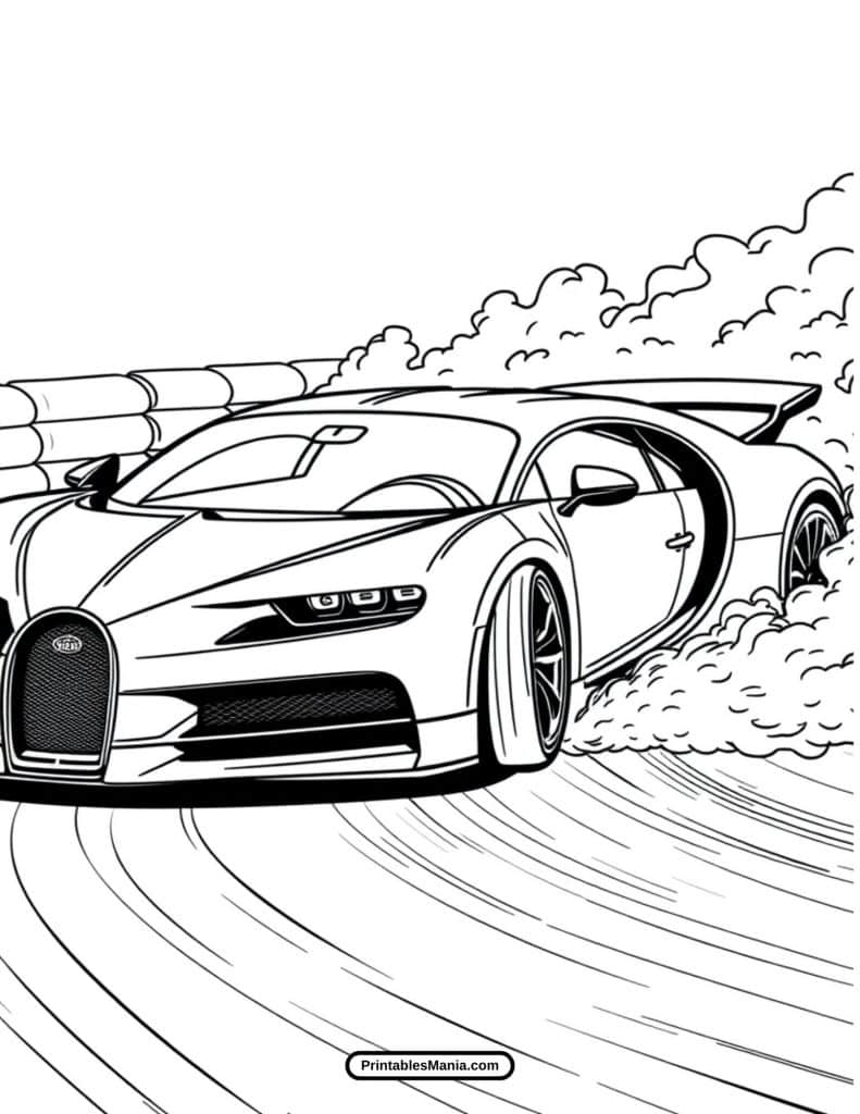 bugatti sports car coloring pages