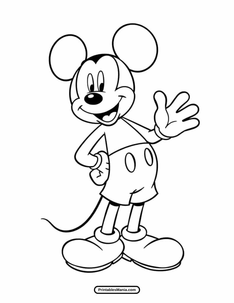 mickey mouse simple coloring page