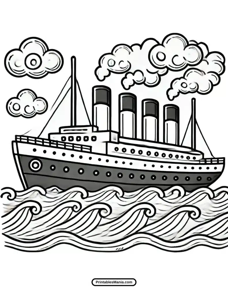 printable titanic coloring page for kids