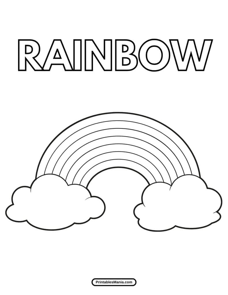 rainbow bridge in a magical land coloring page