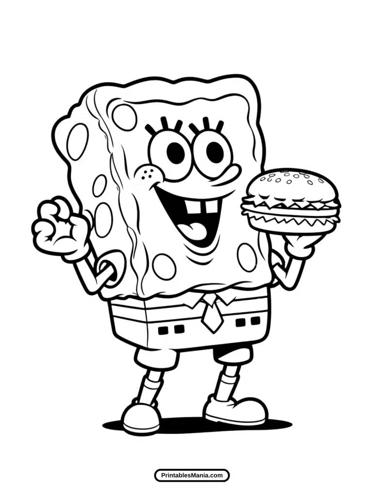 spongebob coloring sheet for kids