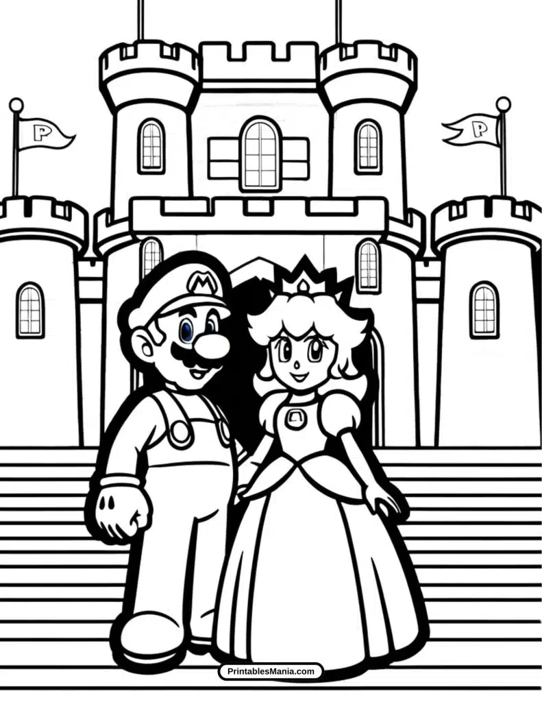 princess peach in a mario game castle