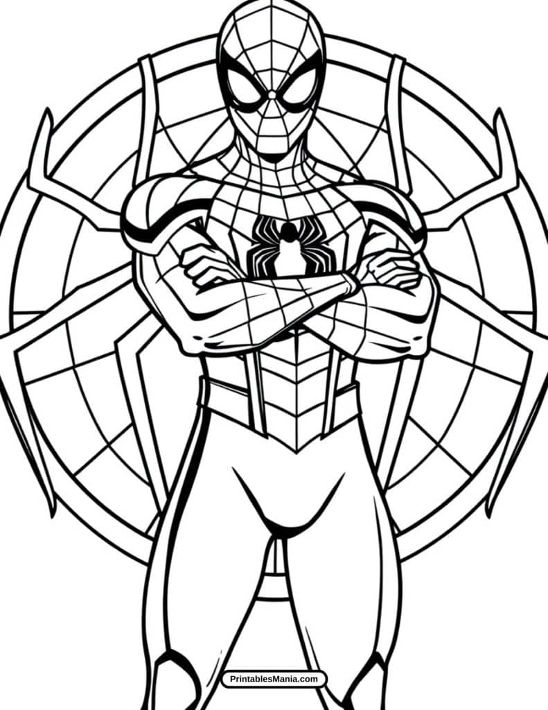 classic spiderman logo outline for coloring