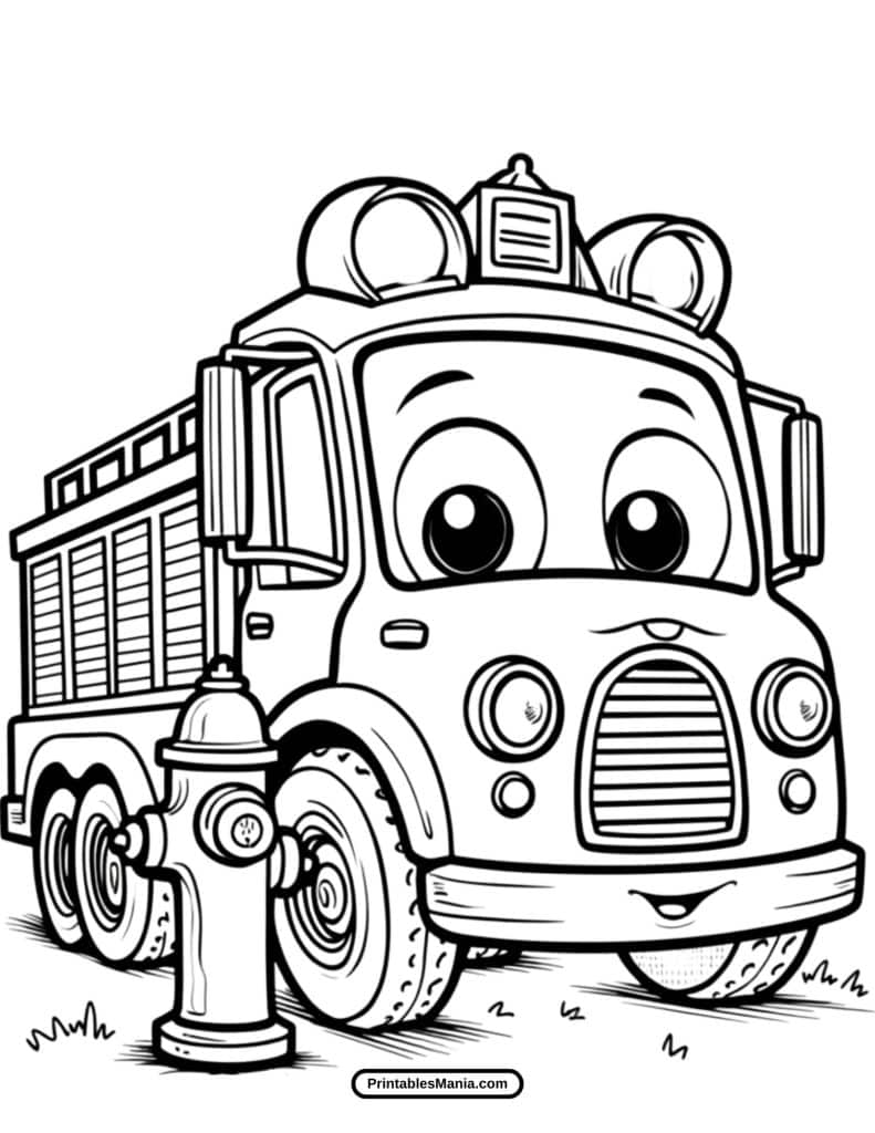 fun fire engine coloring activity