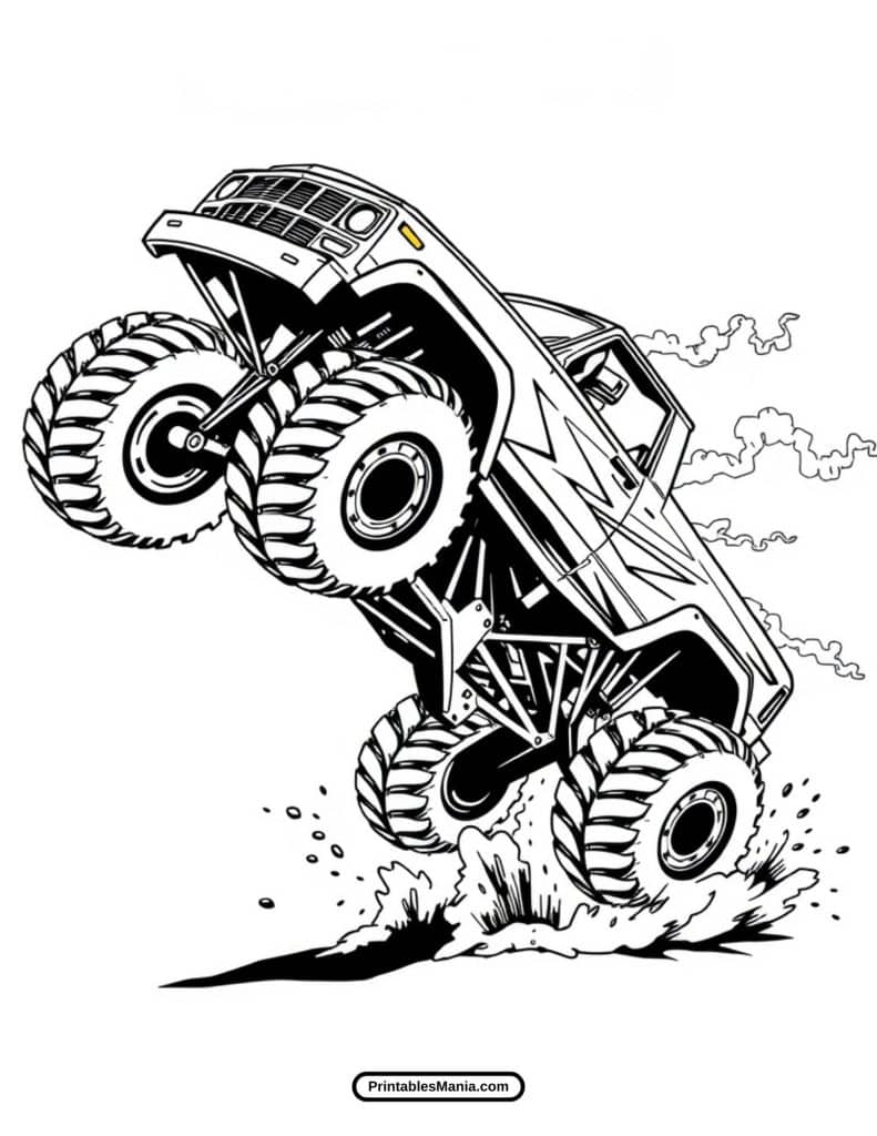 high-jumping monster truck coloring sheet