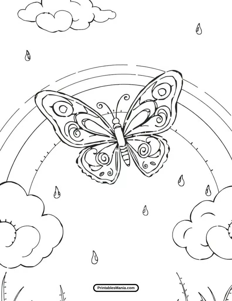 colorful butterfly printable for kids