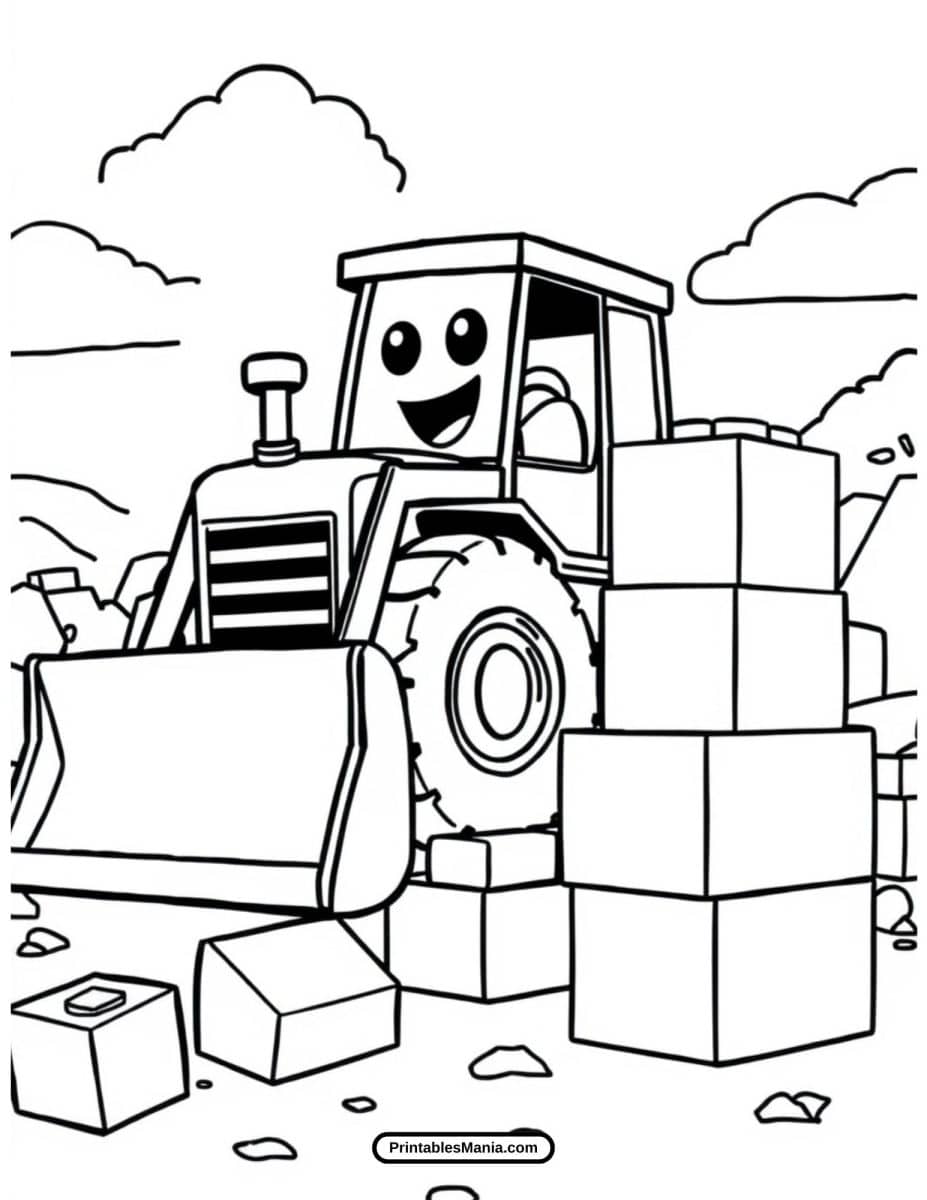 Bulldozer Coloring Pages - Printables Mania