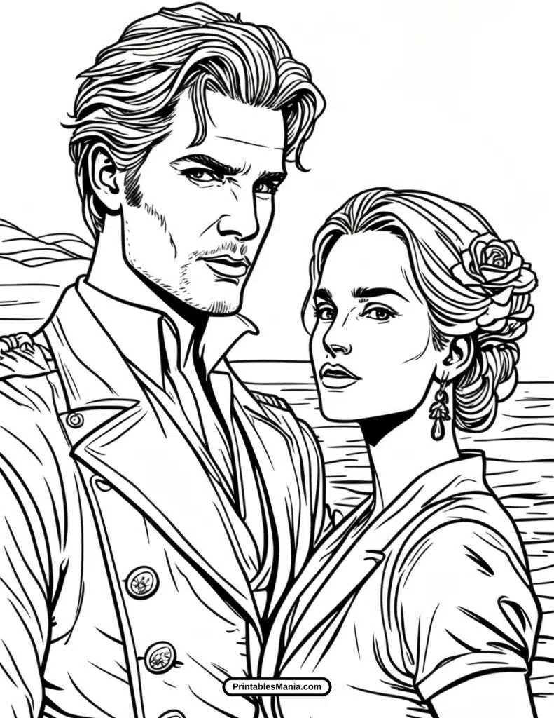 titanic at sunset coloring sheet