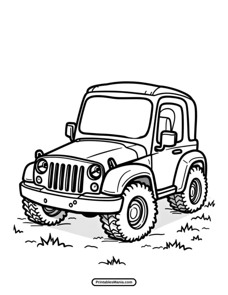 vintage jeep coloring page