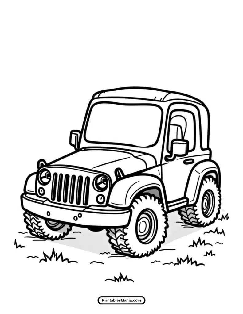 vintage jeep coloring page