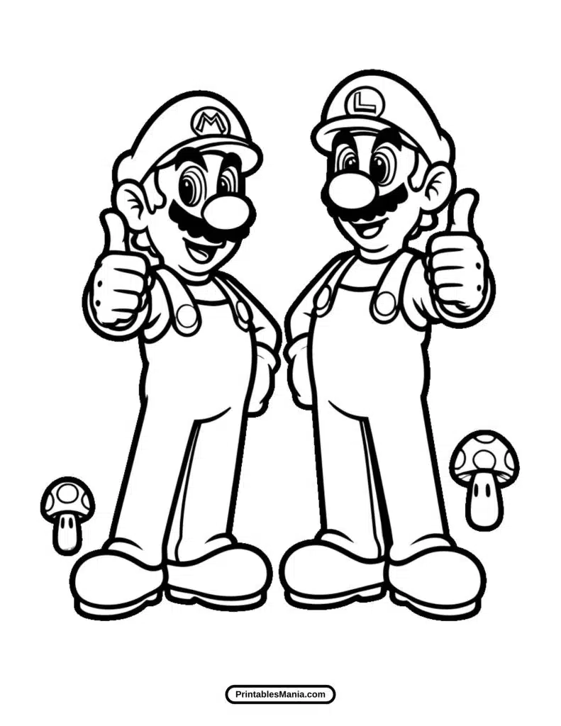 mario and friends coloring sheet