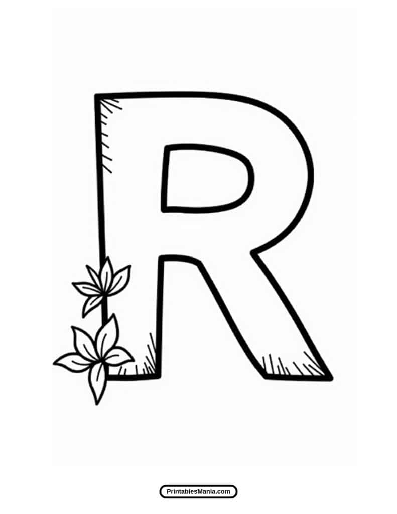 free letter R coloring page