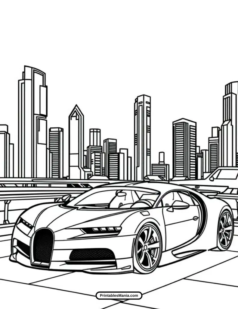 easy bugatti coloring pages for toddlers and preschoolers