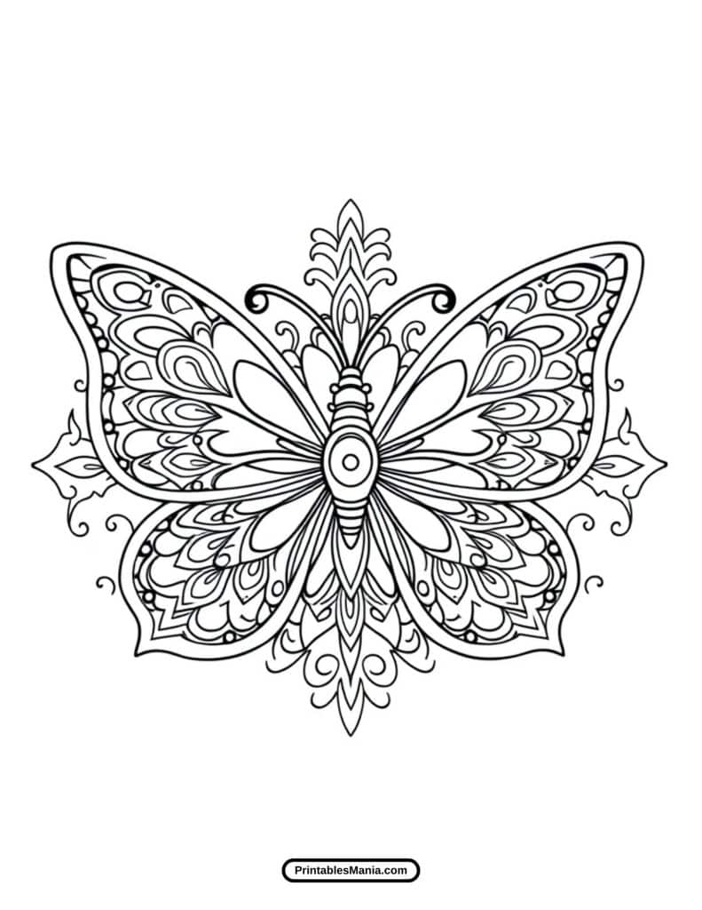 butterfly wings coloring page for all ages