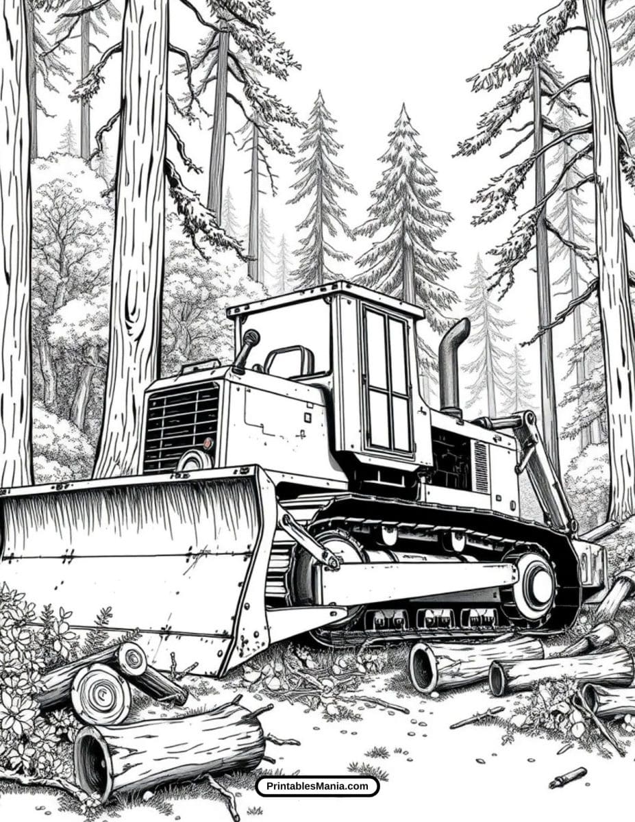 Bulldozer Coloring Pages - Printables Mania