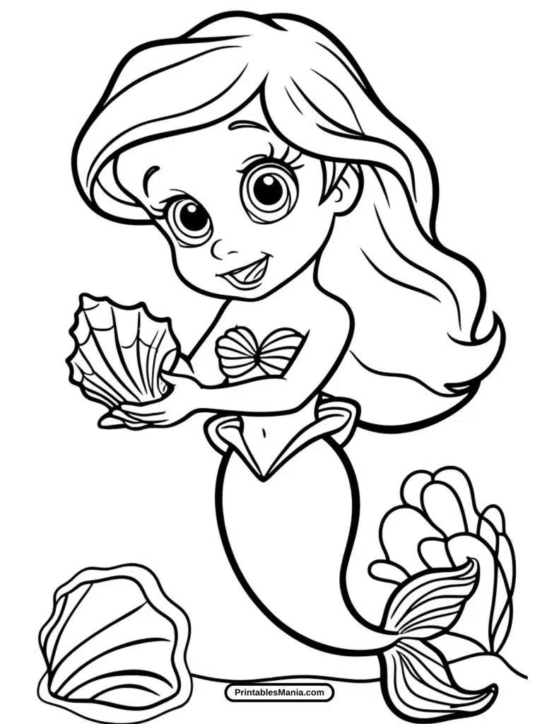 underwater adventure ariel coloring page for kids of all ages