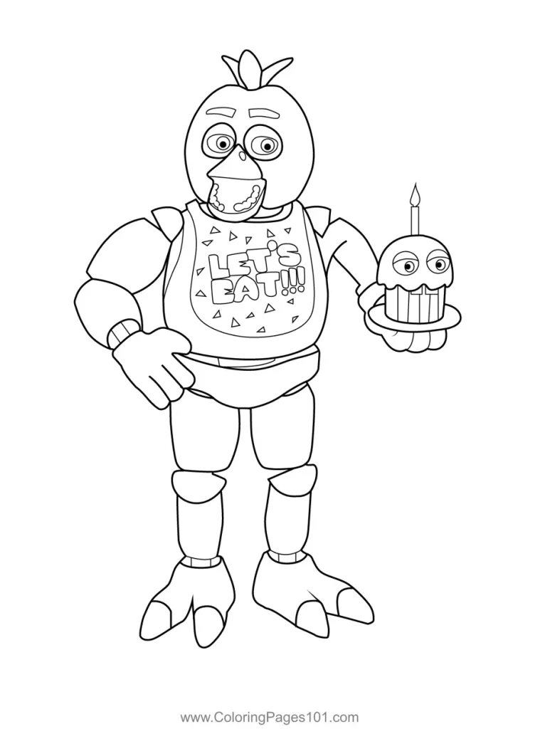 Chica FNAF coloring page