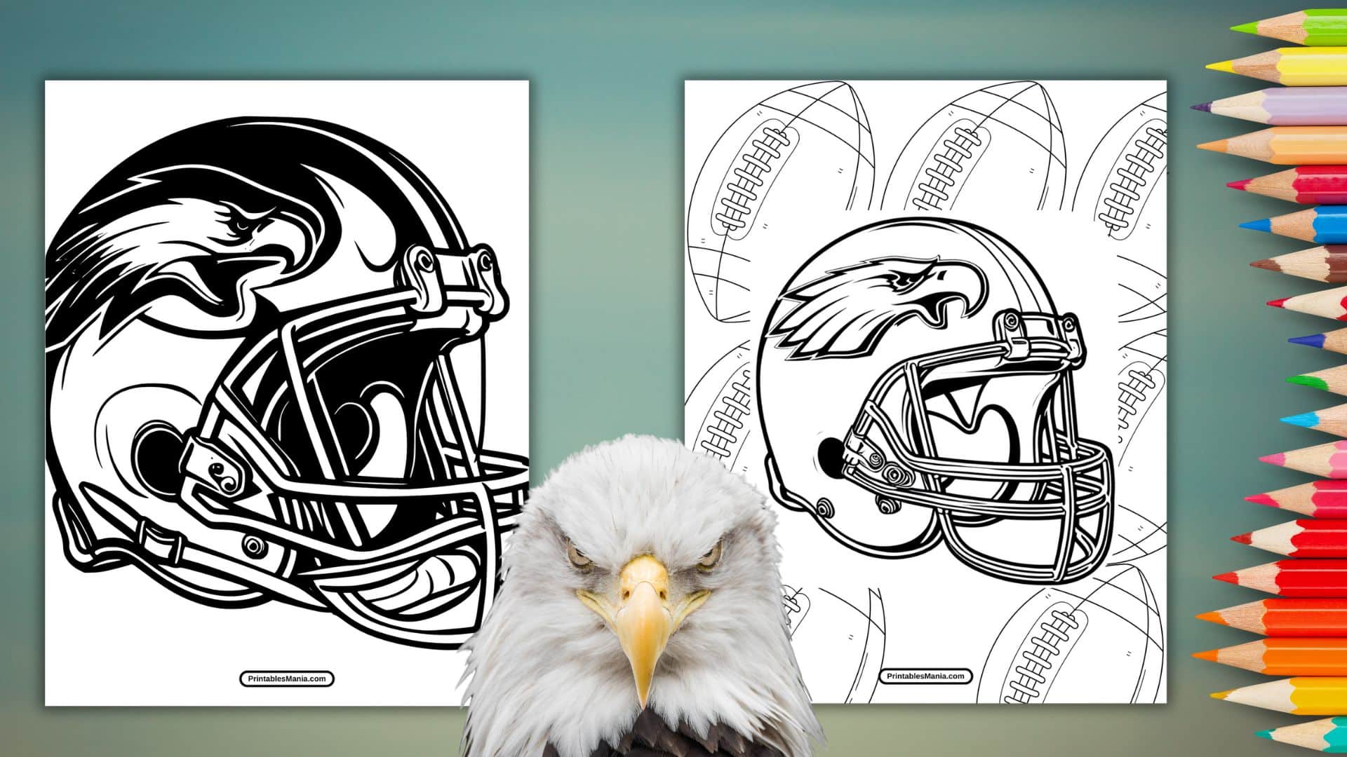 Eagles Helmet Coloring Page