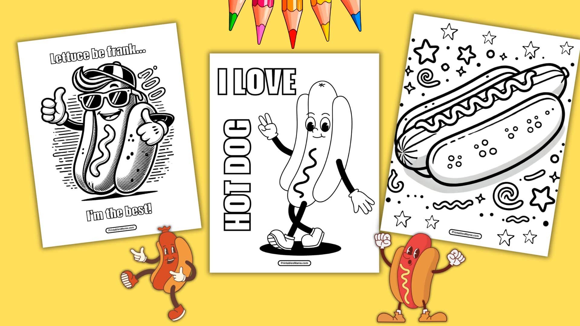 Hot Dog Coloring Page