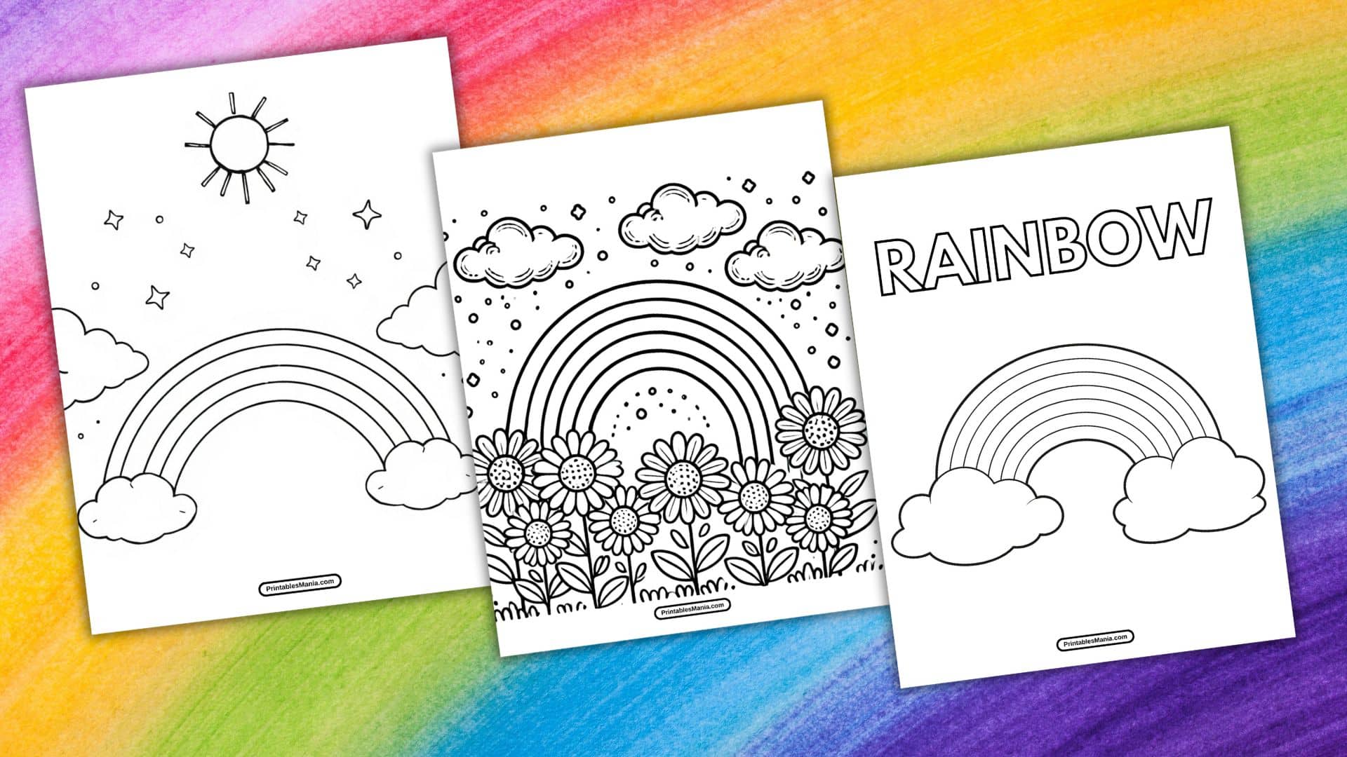 Raindow Coloring Page