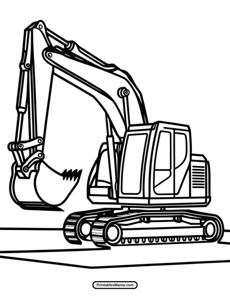 colorful excavator illustration for kids