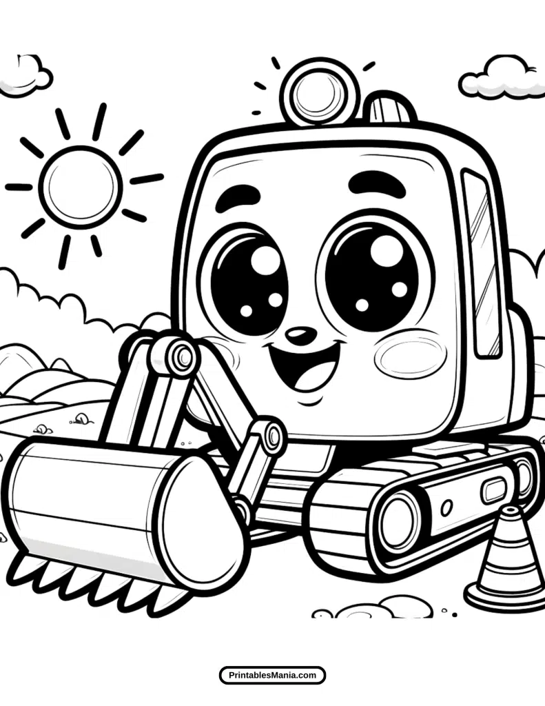 fun and educational excavator coloring