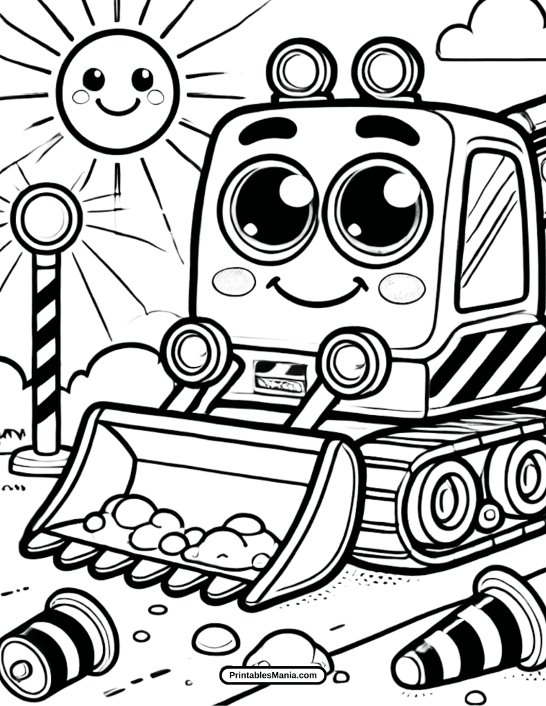 printable excavator coloring sheet