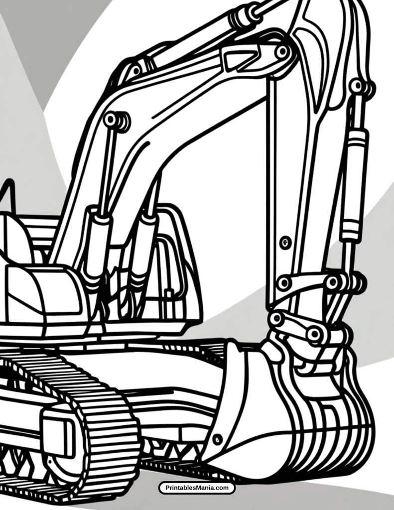 excavator drawing for creative coloring