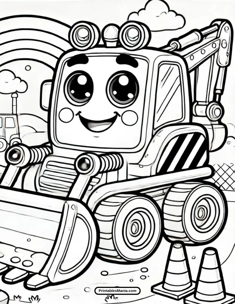 educational coloring page for machinery lovers