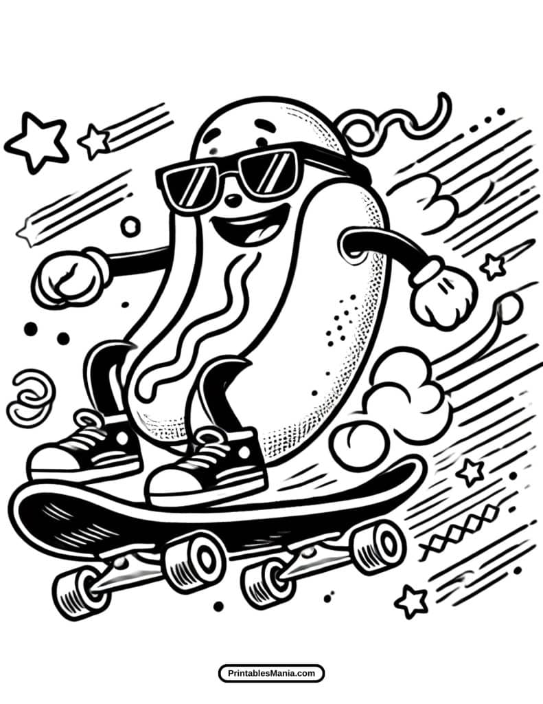 interactive hot dog coloring activity for kids